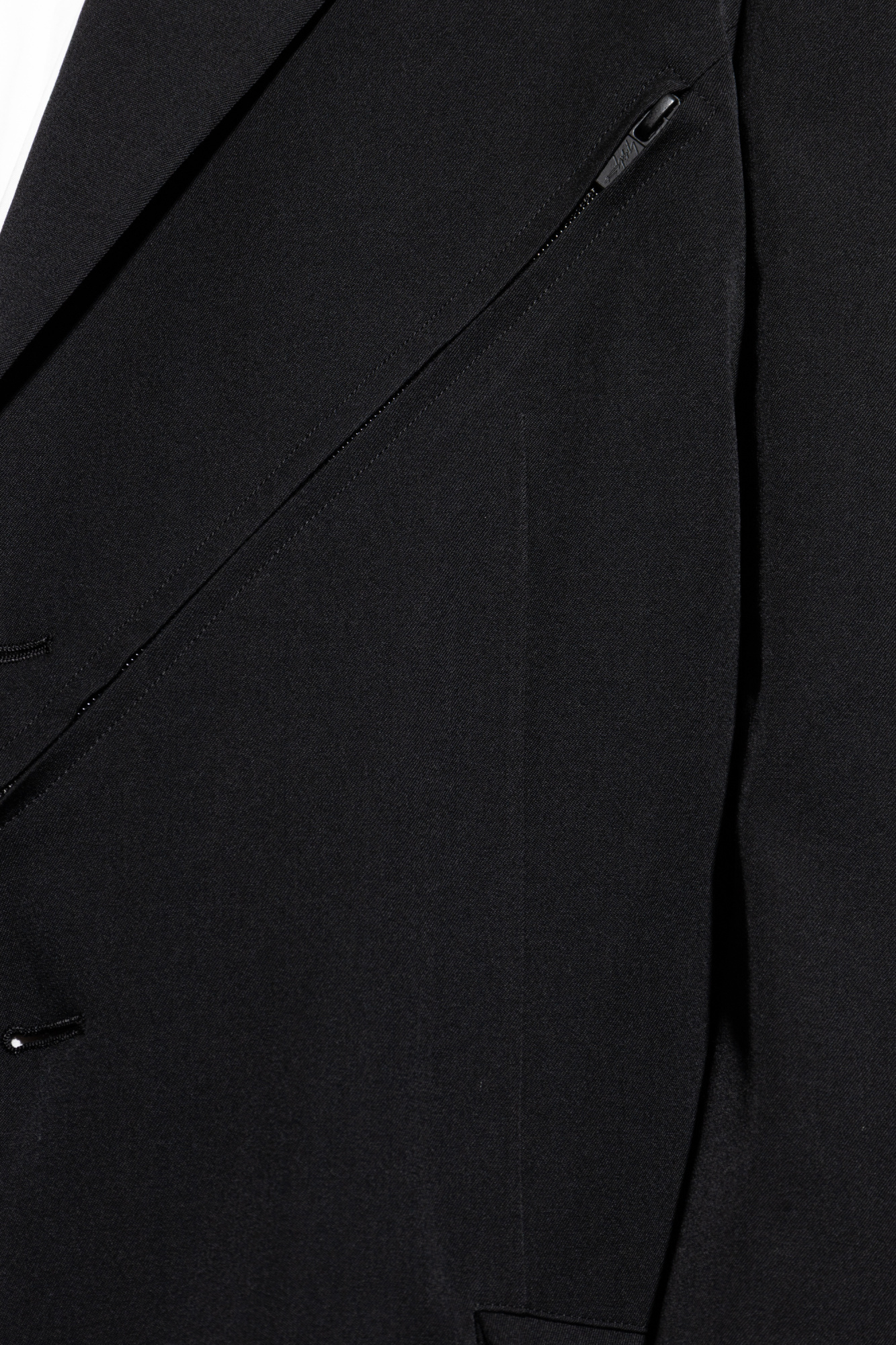 Shop Yohji Yamamoto Lapel Long-sleeved Suit Jacket In Black