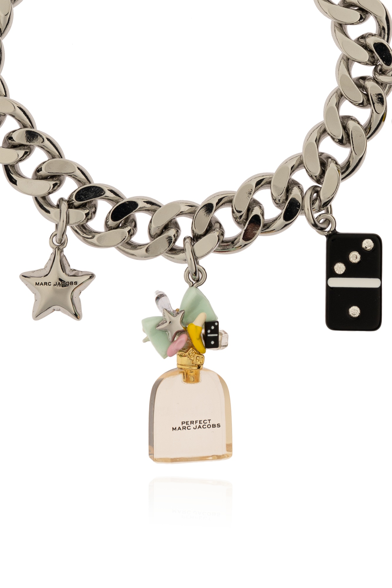Marc Jacobs Charm Link Bracelet Silver Tone In Yellow