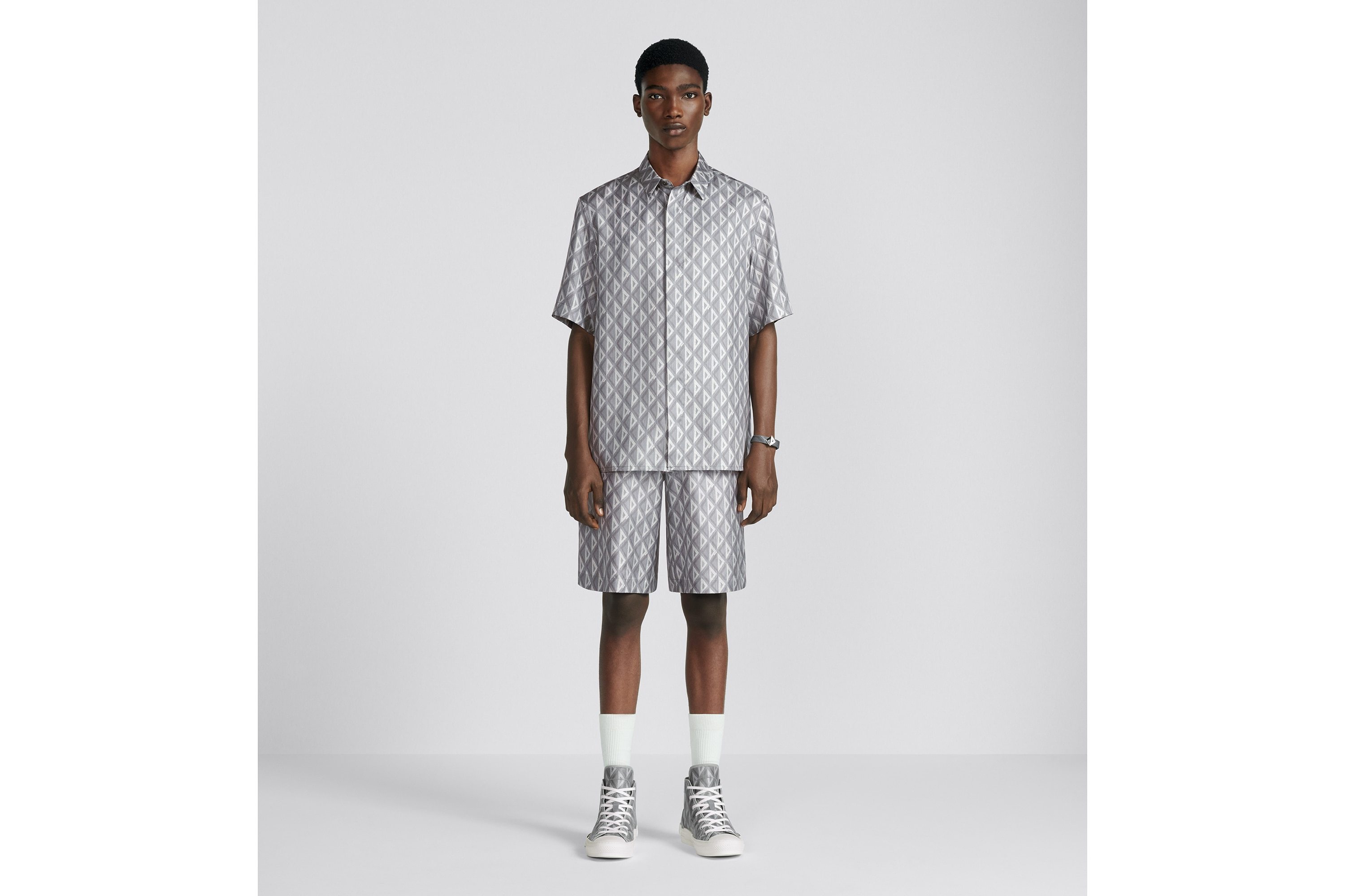 Dior Cd Diamond Bermuda Shorts In Gray