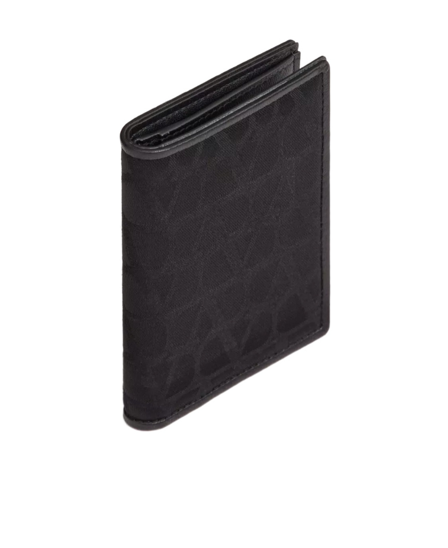 Valentino Monogram-pattern Bi-fold Wallet In Black