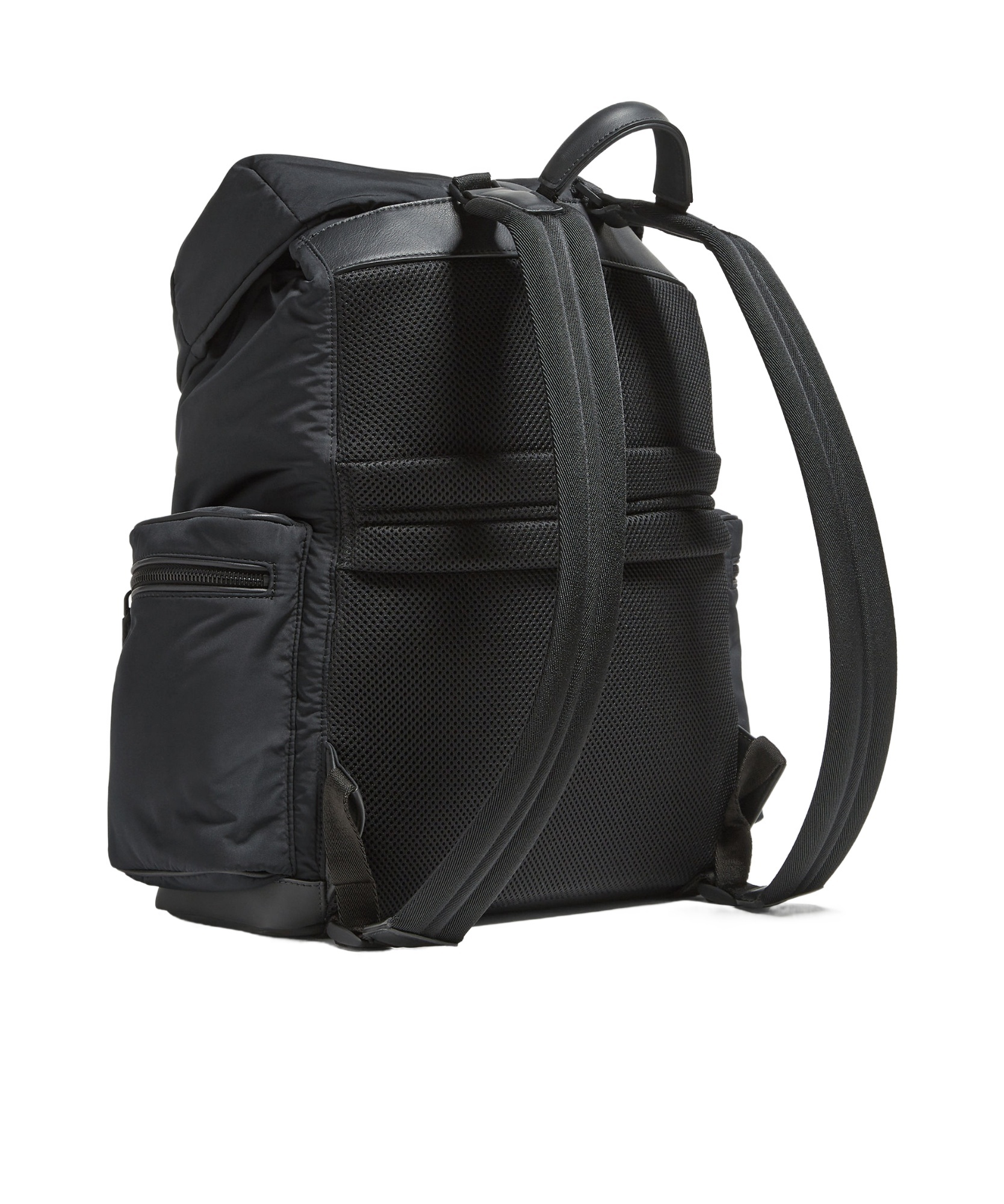 Zegna Stripe-trim Backpack In Black