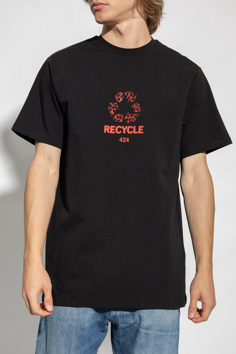 424 Graphic-logo-print T-shirt In Black