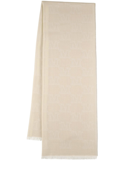 Max Mara Whisky Monogram Jacquard Lurex Scarf In Gold