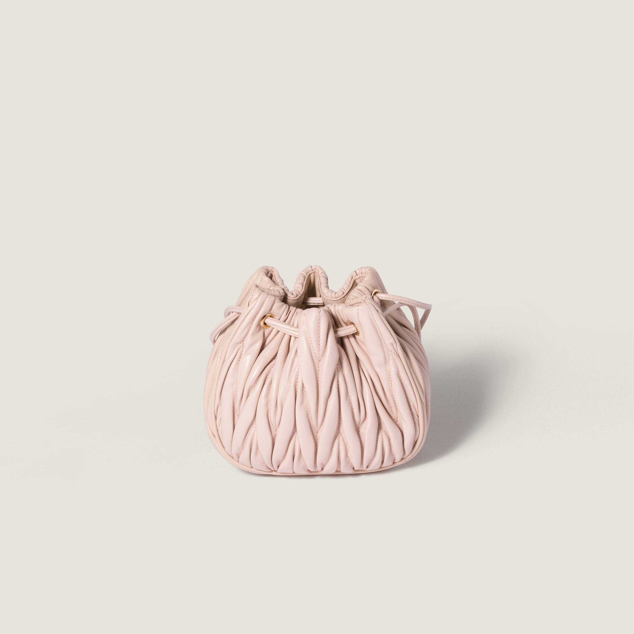Miu Miu Matelassé Nappa Leather Pouch In Pink