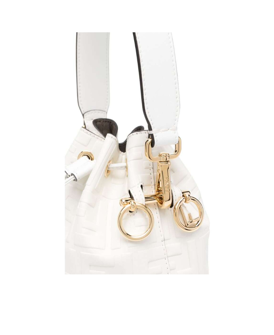 Fendi Mini Mon Tresor Bucket Bag In White