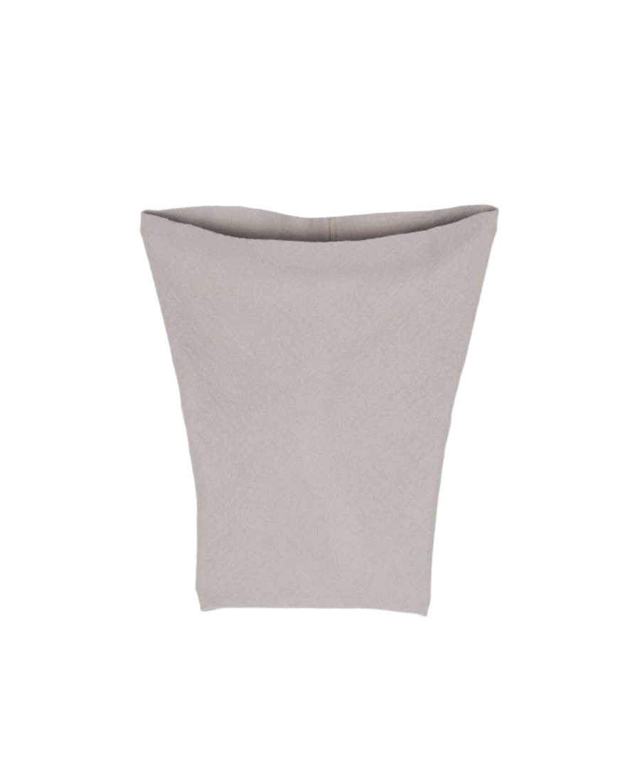 Rick Owens Fine-knit Virgin Wool Cowl Scarf In Gray