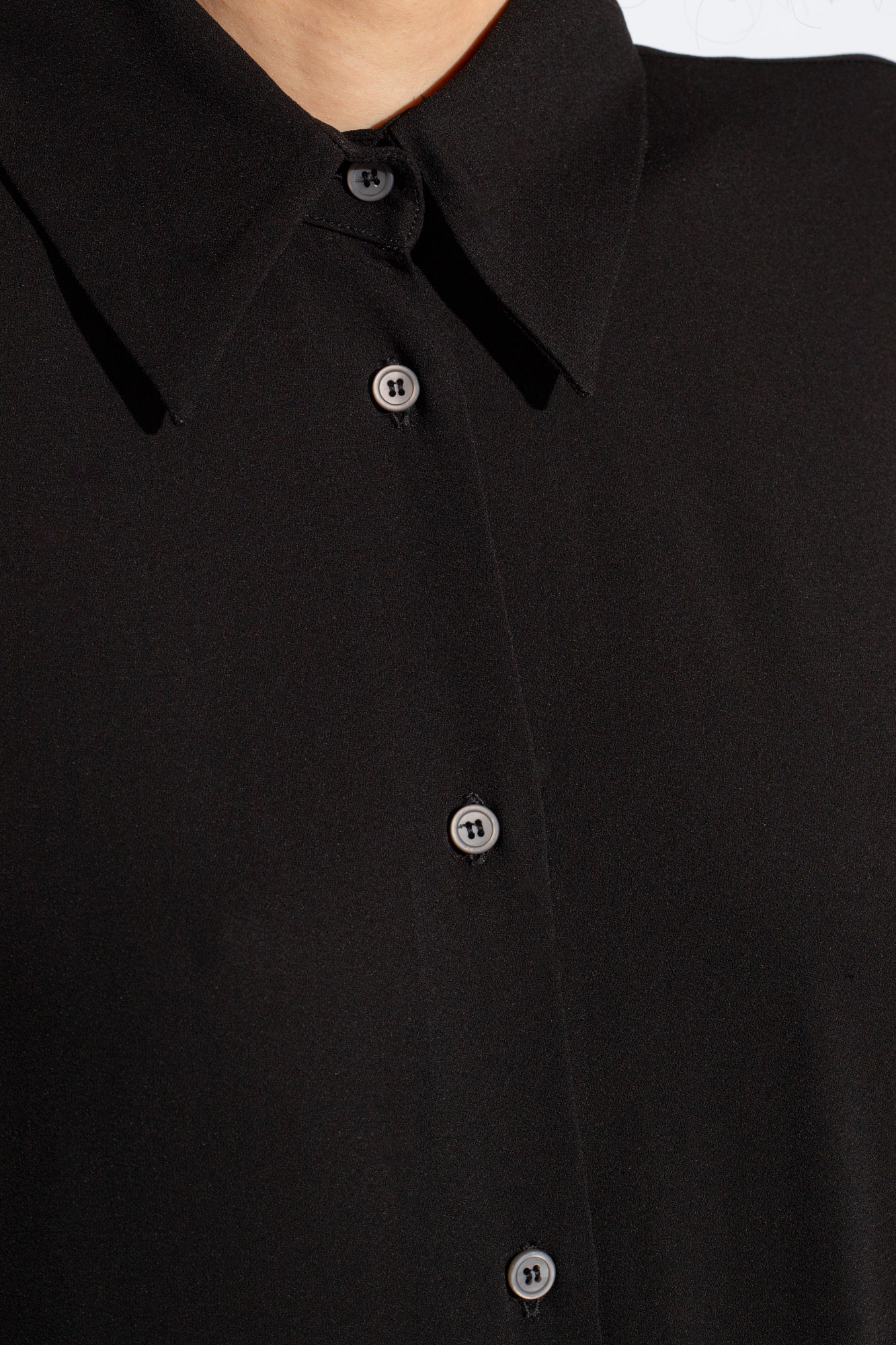 Fabiana Filippi Buttoned Crepe Shirt In Black