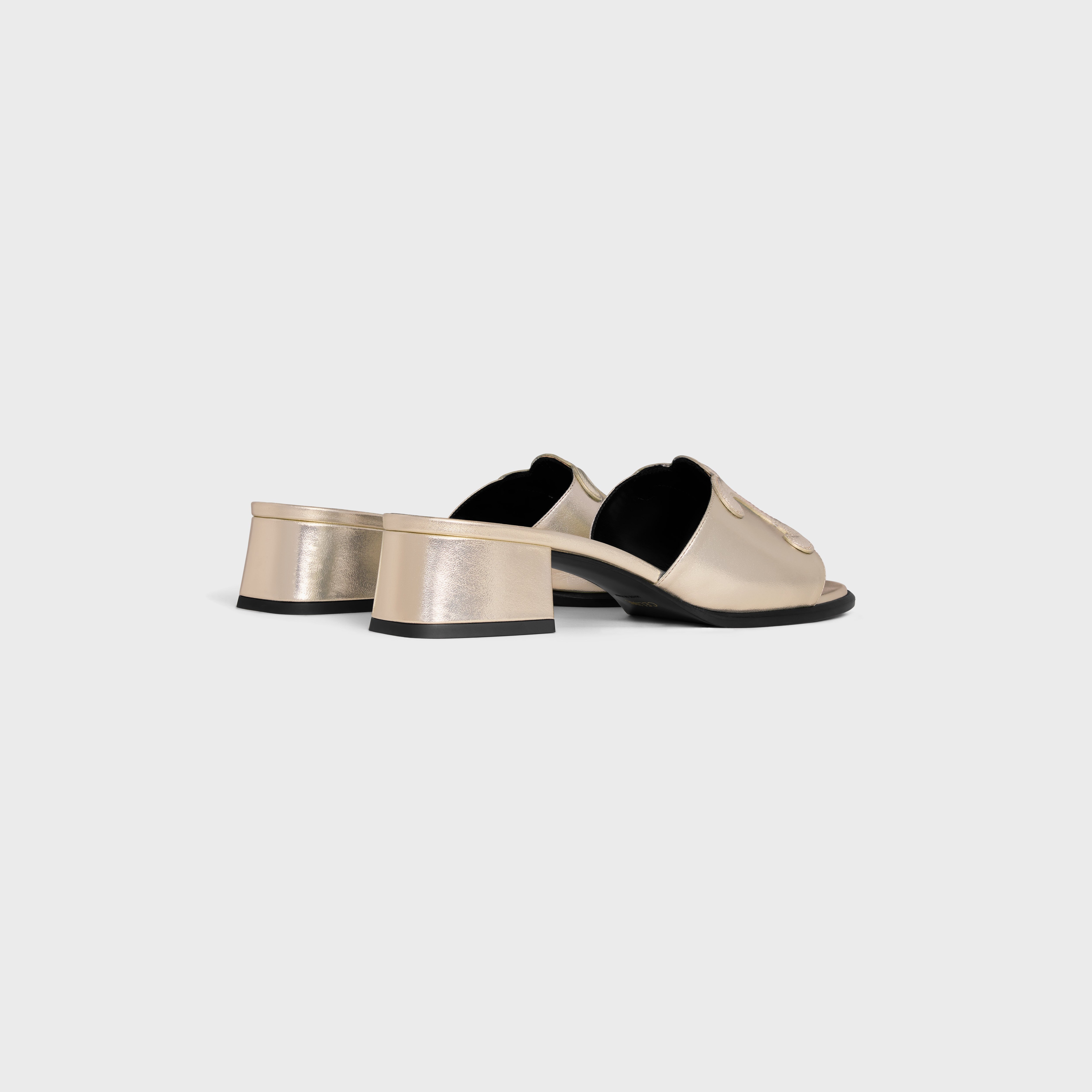 Celine Clemence Mule In Laminated Calfskin Tejus Stamped Calfskin In Brown