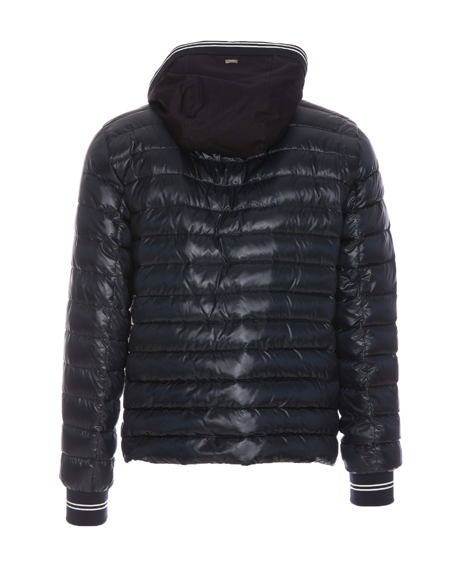 Herno Drawstring Hooded Down Jacket In Black