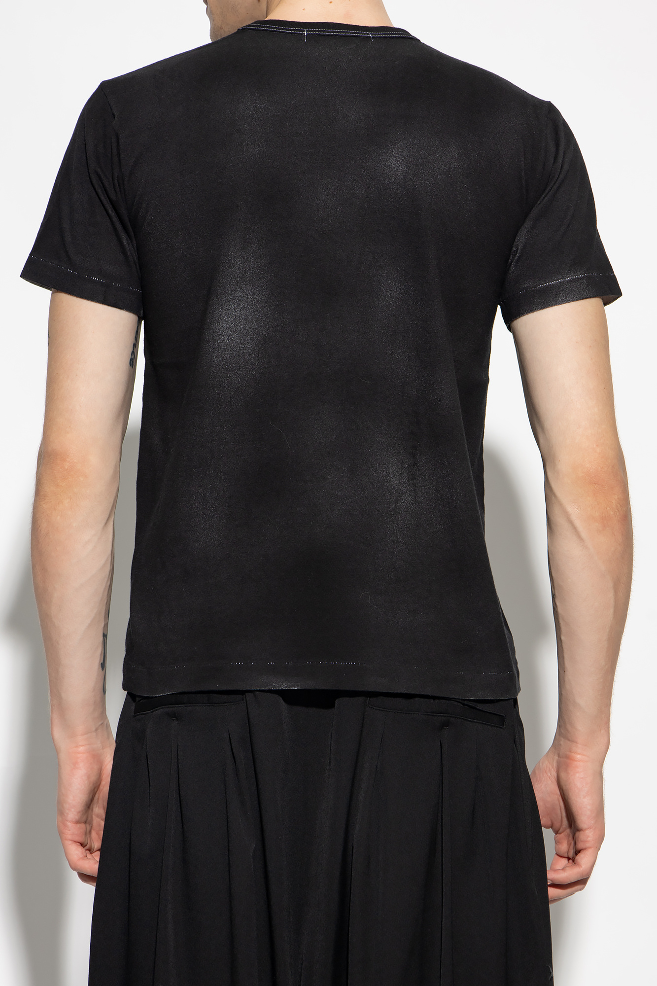 Comme Des Garçons Black Comme Des Garcons Slogan-printed Crewneck T-shirt In Black