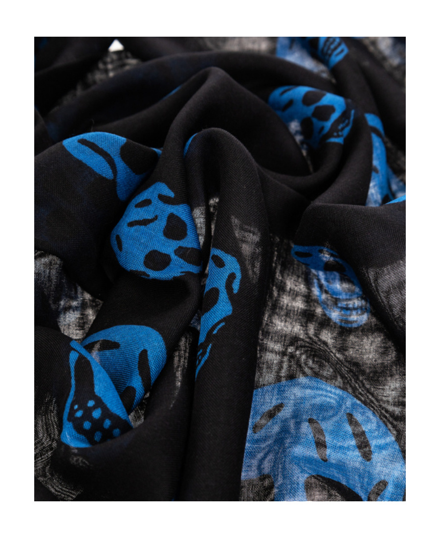 Alexander Mcqueen Alexander Mc Queen Biker Skull Silk Blend Scarf In Black