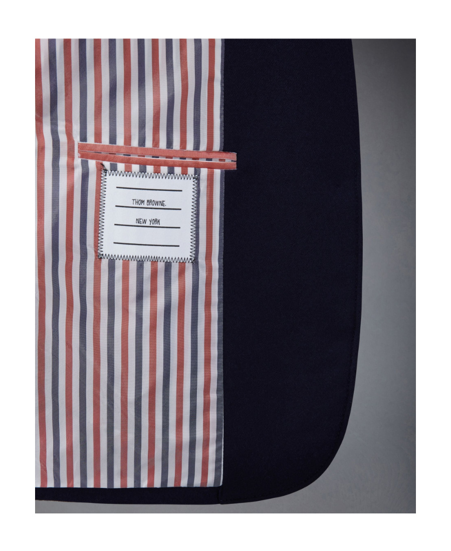 Thom Browne Single-breasted Stripe-sleeve Blazer In Black