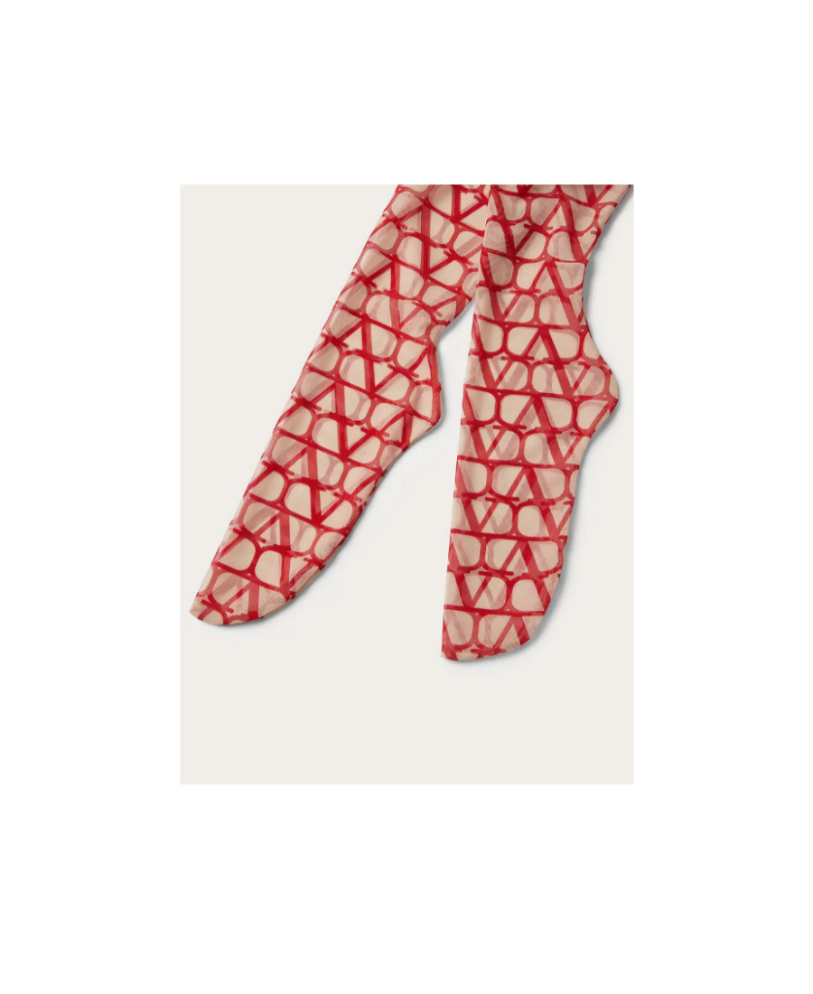 Valentino Toile Iconographe All-over Patterned Tights In Brown