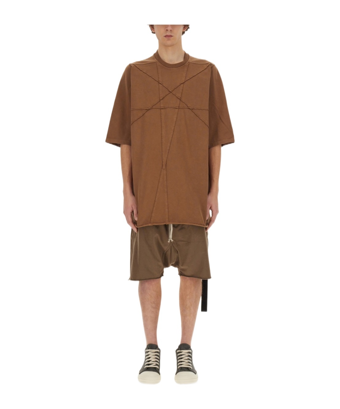 Rick Owens Drkshdw Jumbo Ss T Cotton T-shirt In Brown