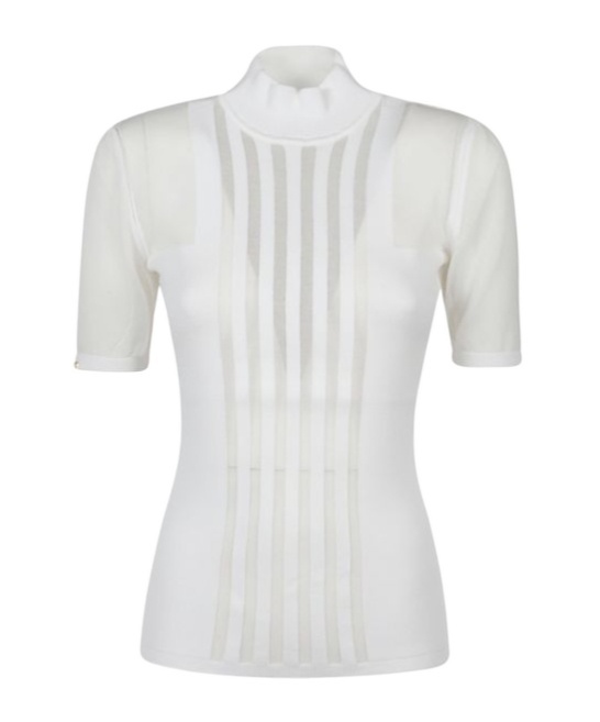 Elisabetta Franchi High-collared Top In White