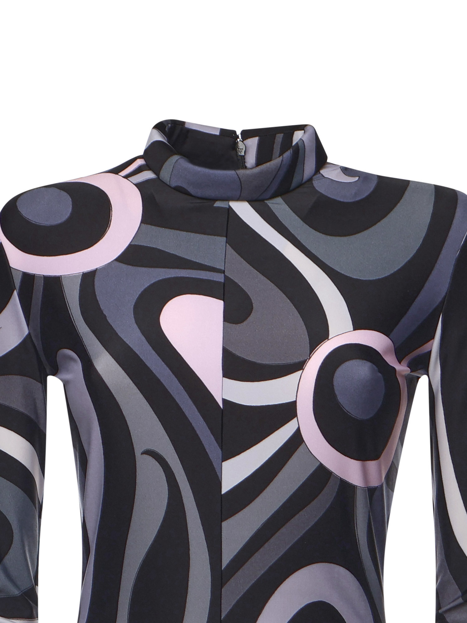 Pucci High Neck Abstract-print Jumpsuit In Blue
