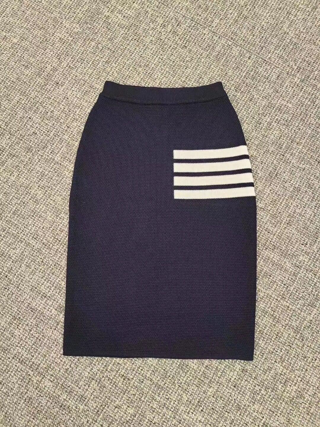Thom Browne 4-bar Links Stitch Pencil Skirt In Black