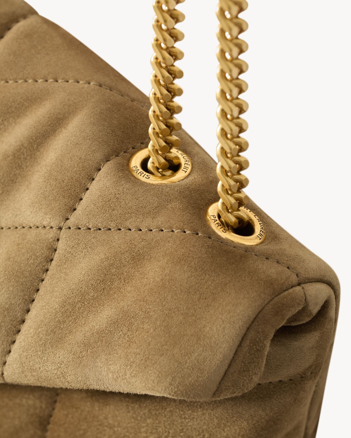 Saint Laurent Toy Puffer Logo Shoulder Bag In Brown