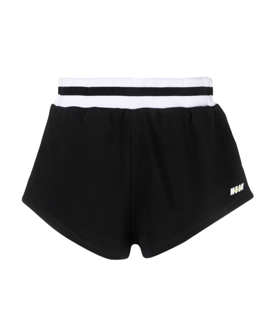 Msgm Logo-print Track Shorts In Black