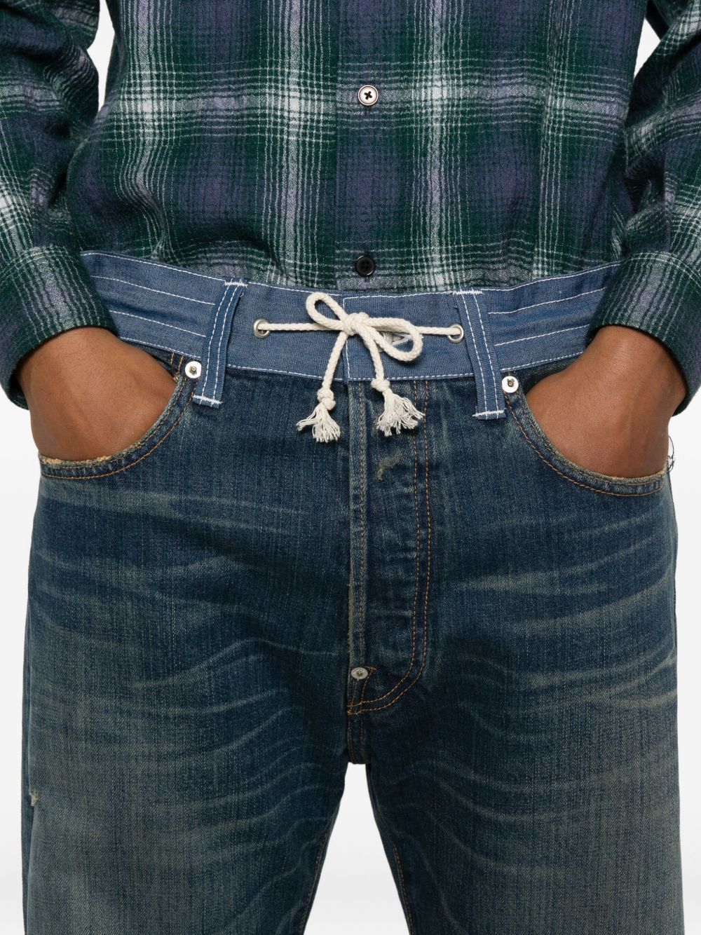 Junya Watanabe Belt-loop Jeans In Blue