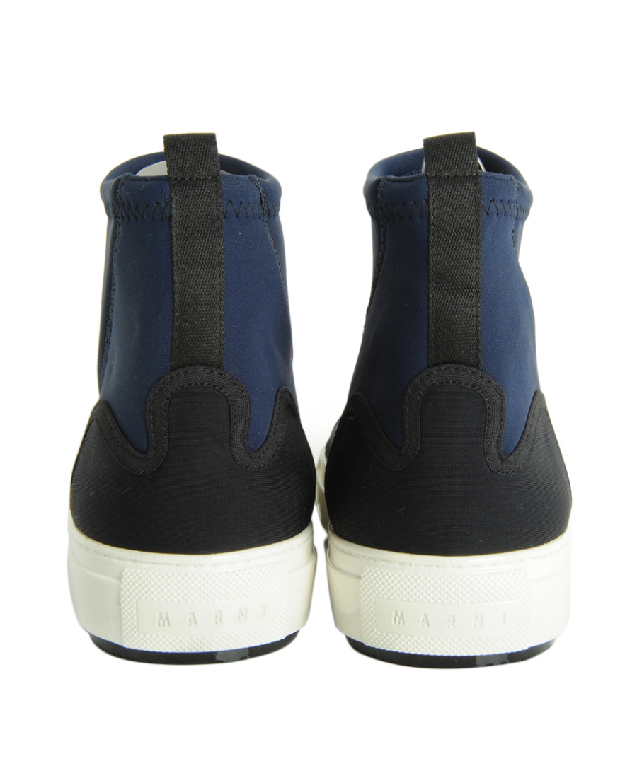Marni Two-color Stitching And Ankle Boots In Blue
