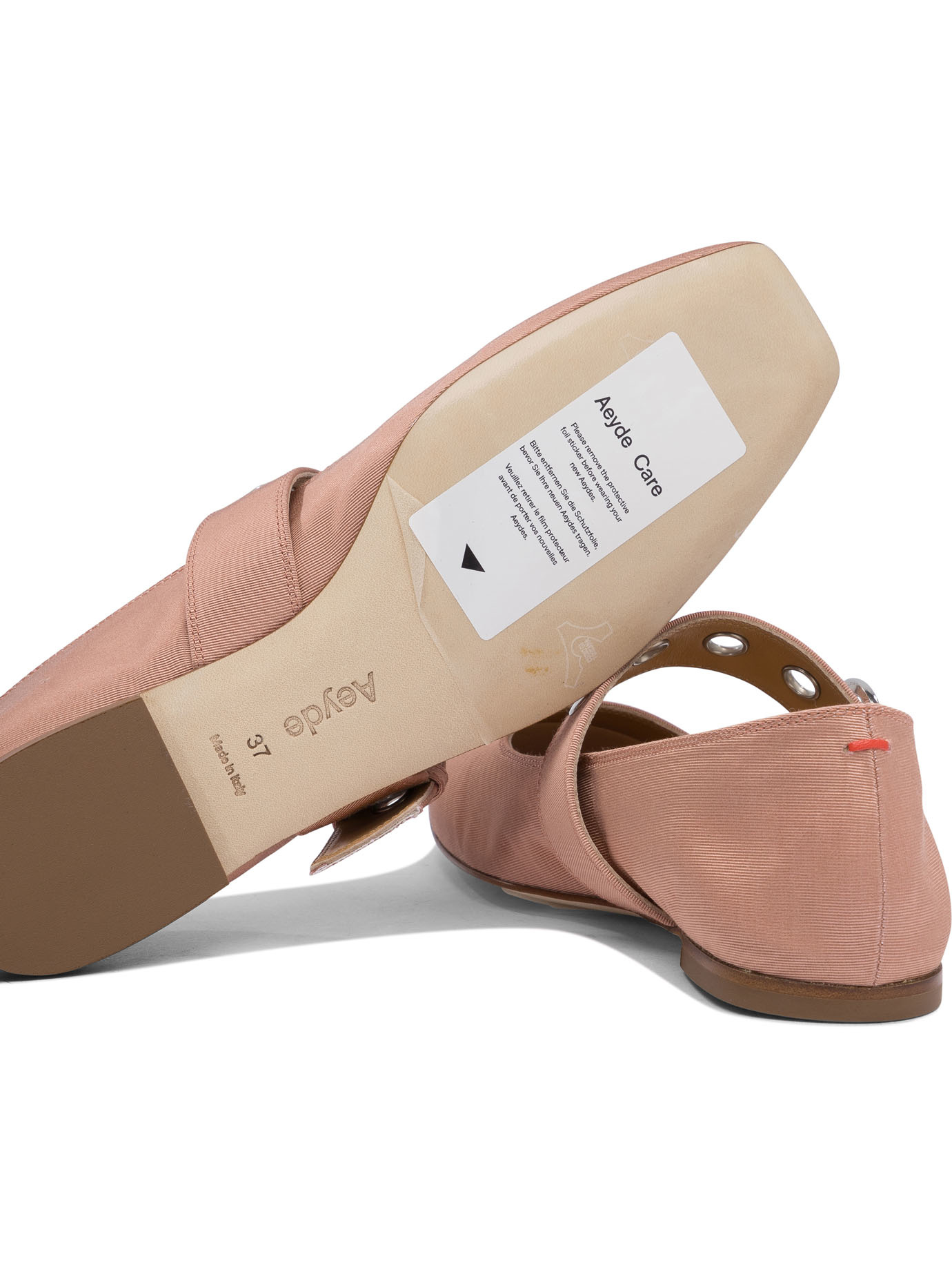 Aeyde Uma Eyelet-buckle Ballet Flats In Nude
