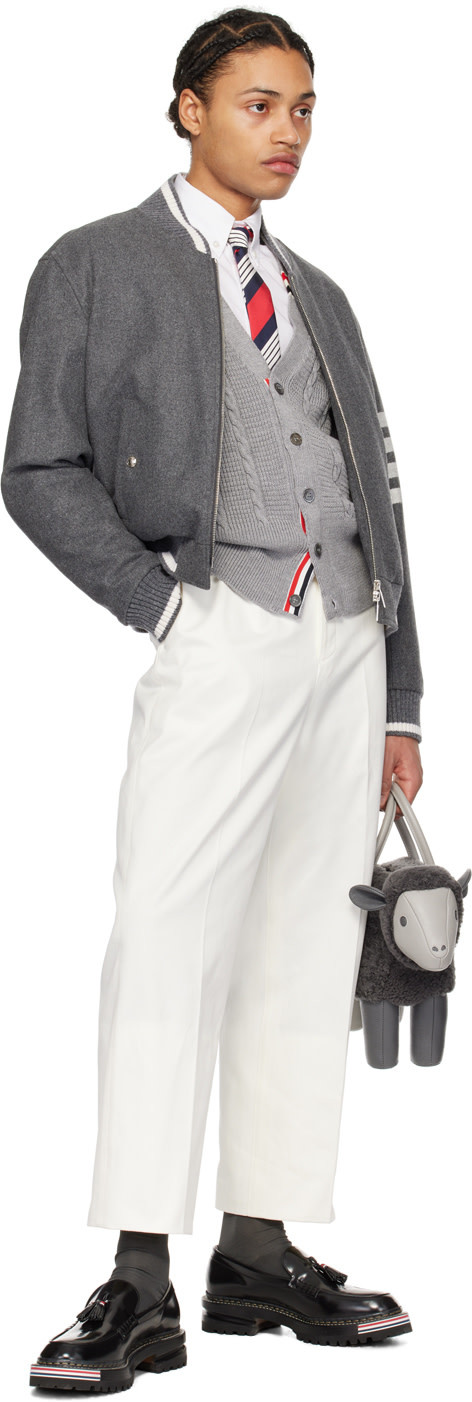 Shop Thom Browne 4-bar Stripe Bomber Jacket In Black