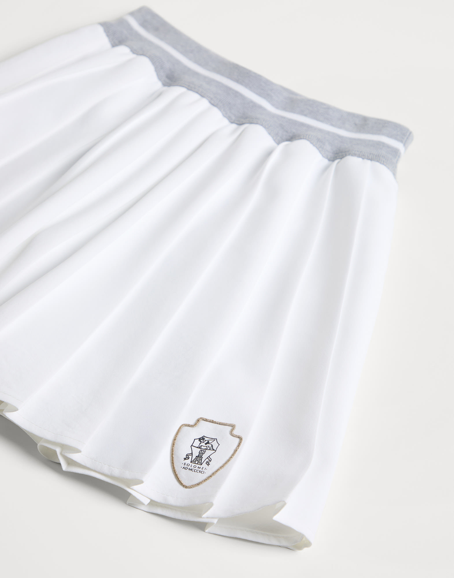 Brunello Cucinelli Techno Poplin Skirt In White