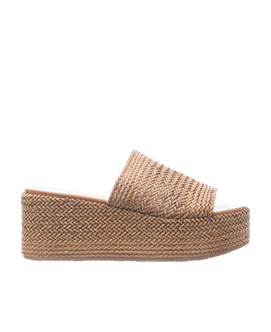 Casadei Slip-on Wedge Sandals In Brown