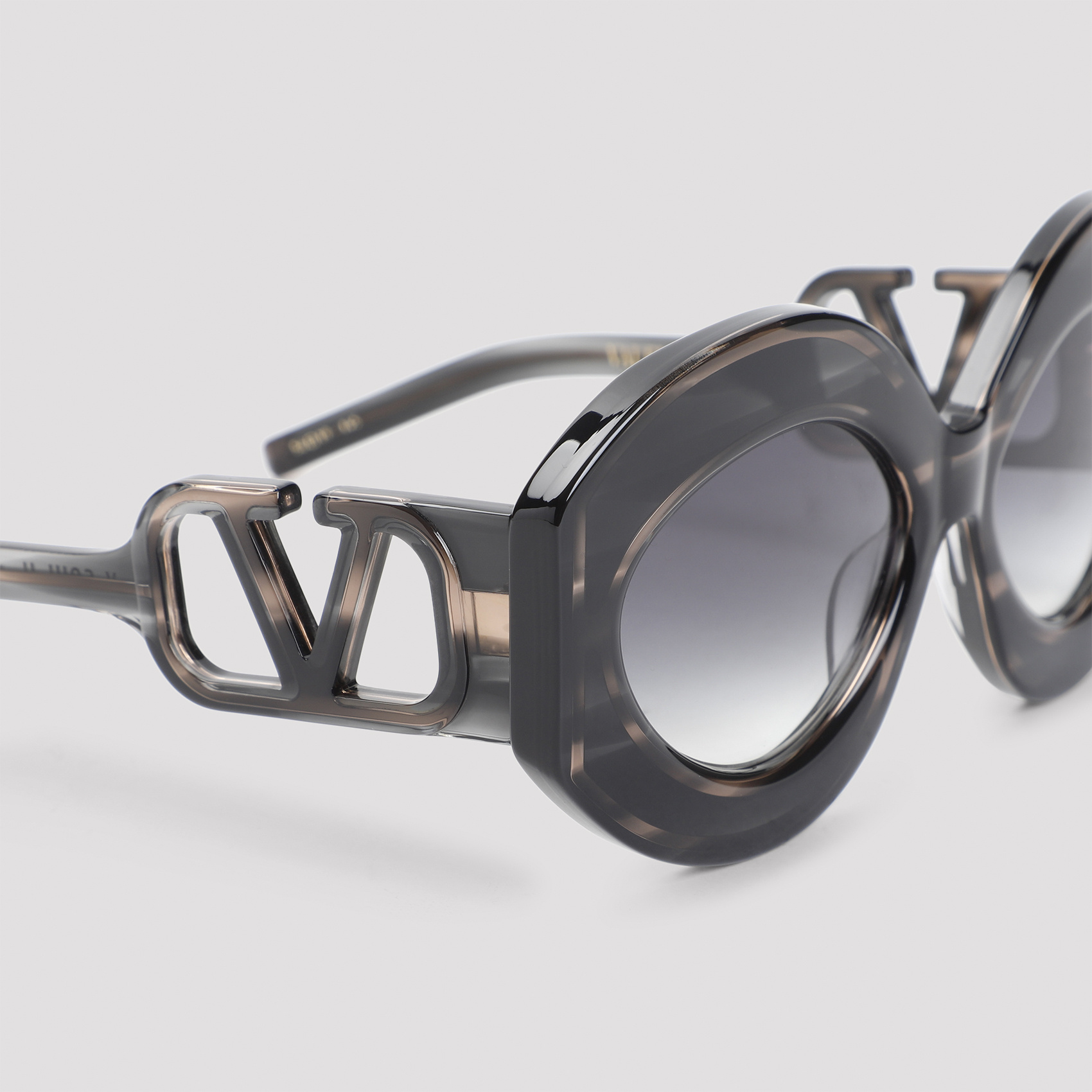 Valentino Black Acetate Sunglasses In Black
