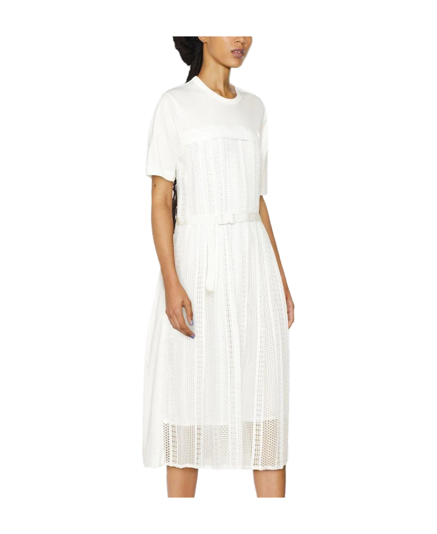 Moncler Logo Short-sleeved Dress In White
