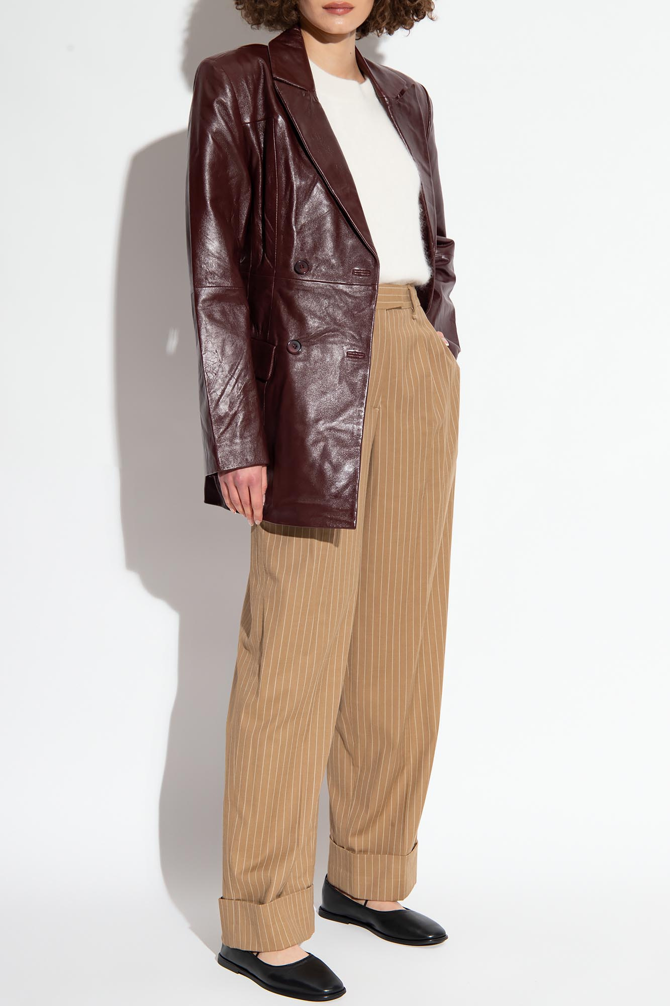 Rag & Bone Marianne Pinstriped Trousers In Brown