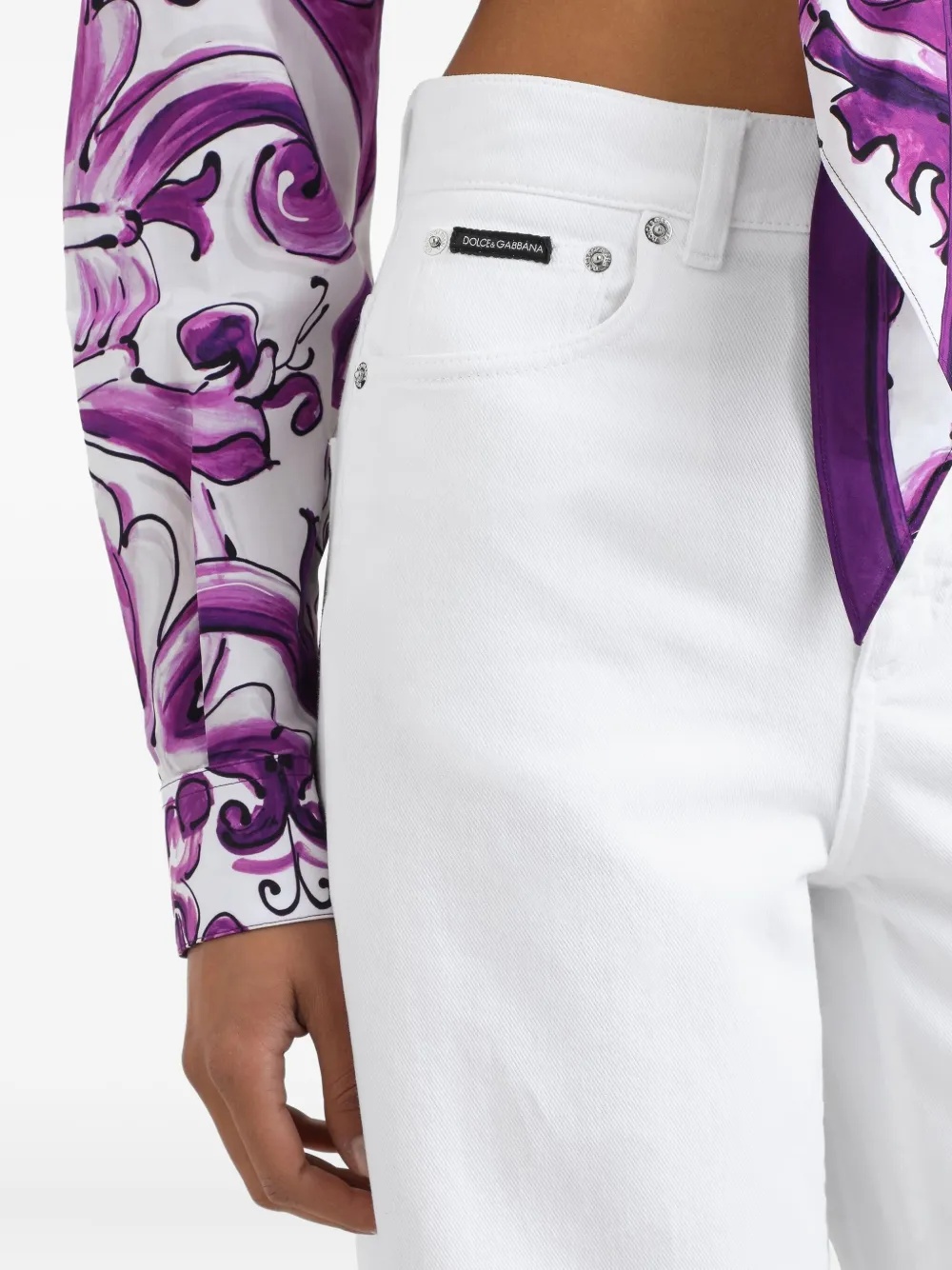 Dolce & Gabbana Trousers Wide-leg Five Pockets In White