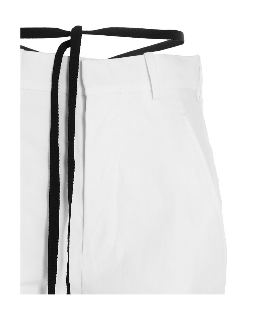 Ann Demeulemeester Logo Casual Wide-legged Pants In White