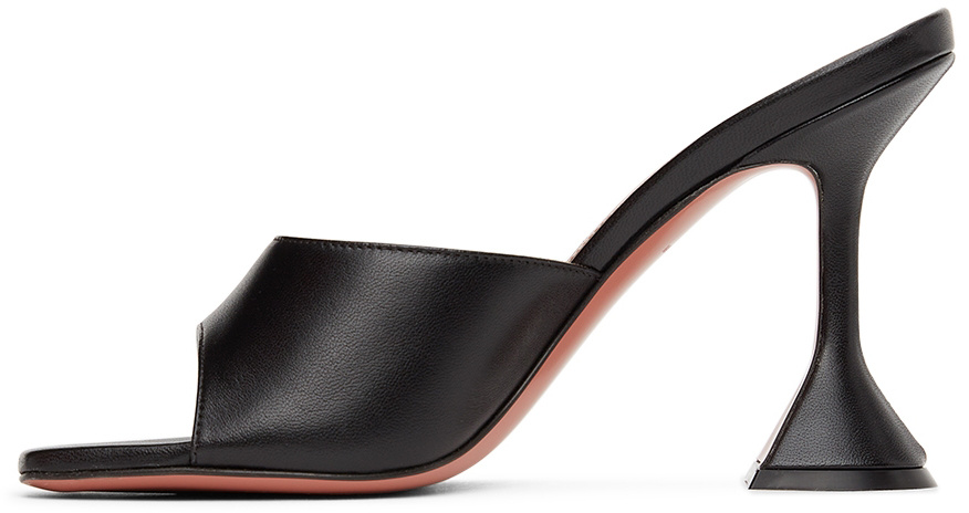 Shop Amina Muaddi Black Logo High-heeled Sandals