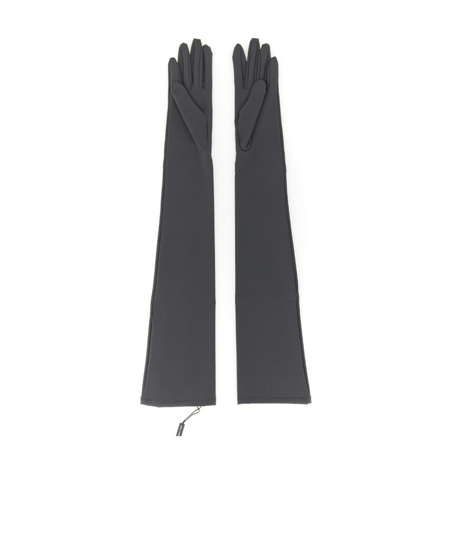 Dolce & Gabbana Elbow-length Stretch-design Gloves In Black
