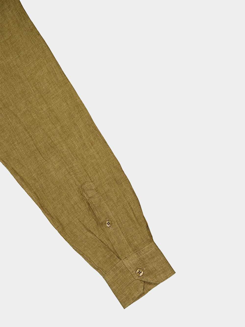 Frescobol Carioca Antonio Linen Shirt In Green
