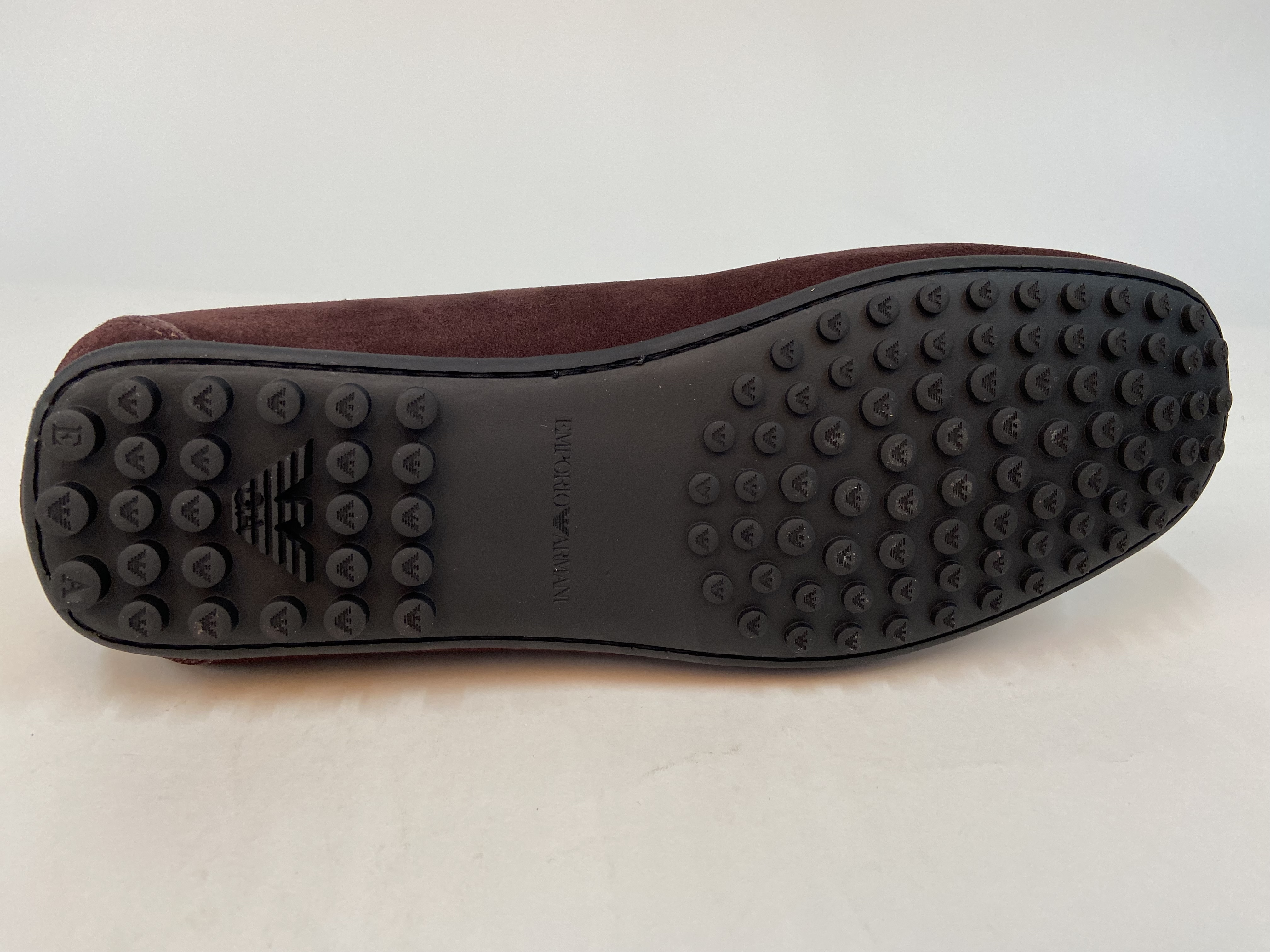 Emporio Armani Logo Business Casual Shoes In Brown