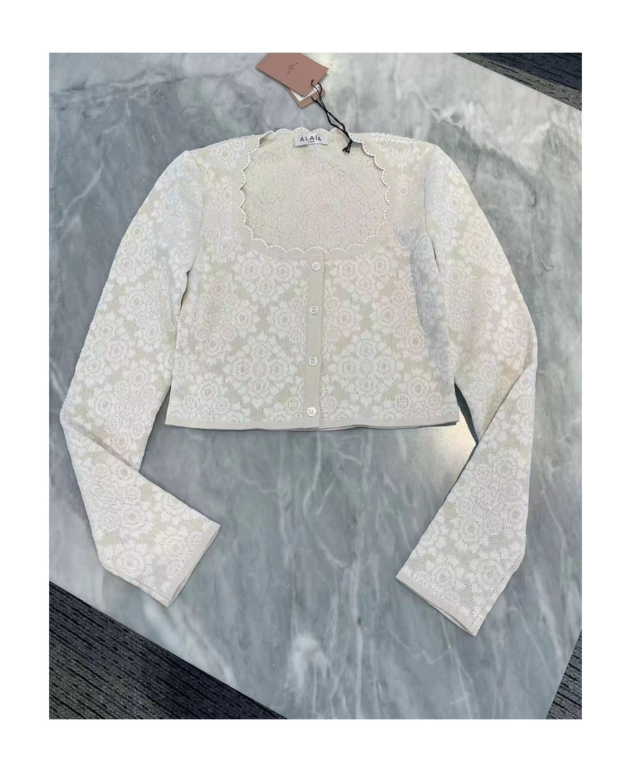 ALAÏA LONG-SLEEVED KNITTED CARDIGAN