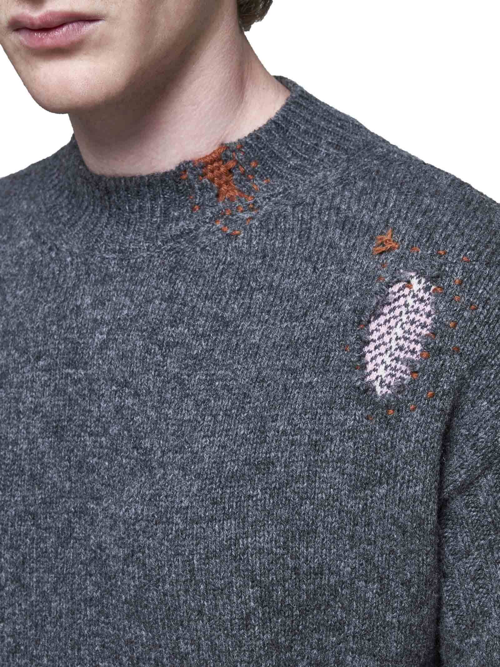 Marni Shetland Ripped-detail Jumper In Black