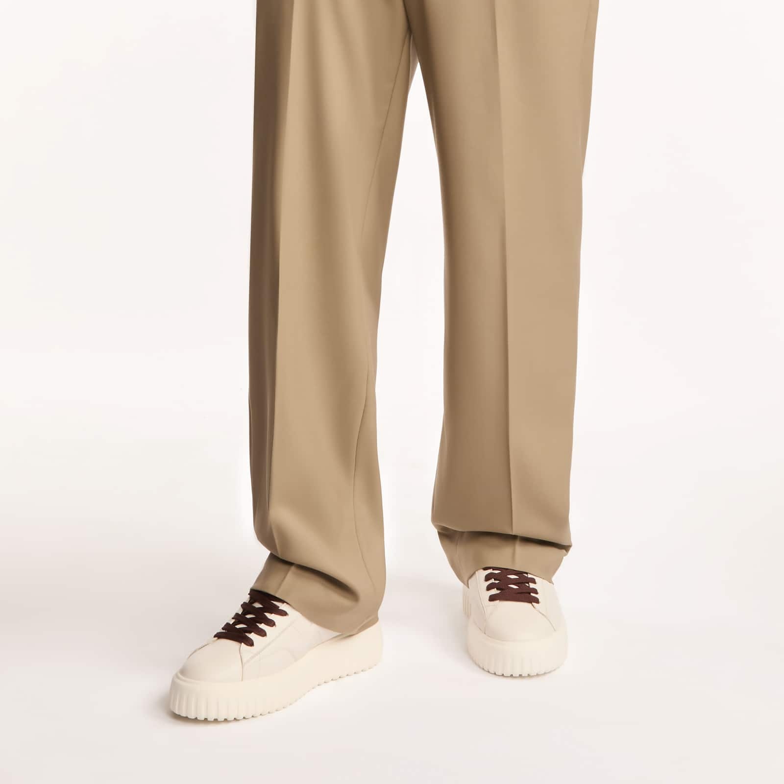 Hogan H-stripes Leather Sneakers In White