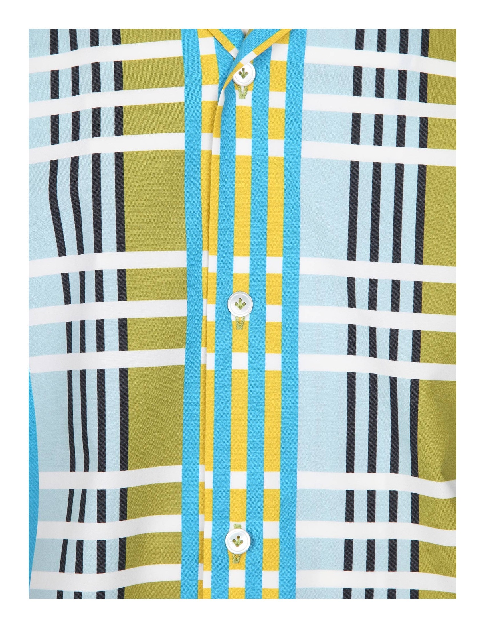 Lanvin Multicolor Check Pattern Cotton Camp Collar Shirt In Multicolor