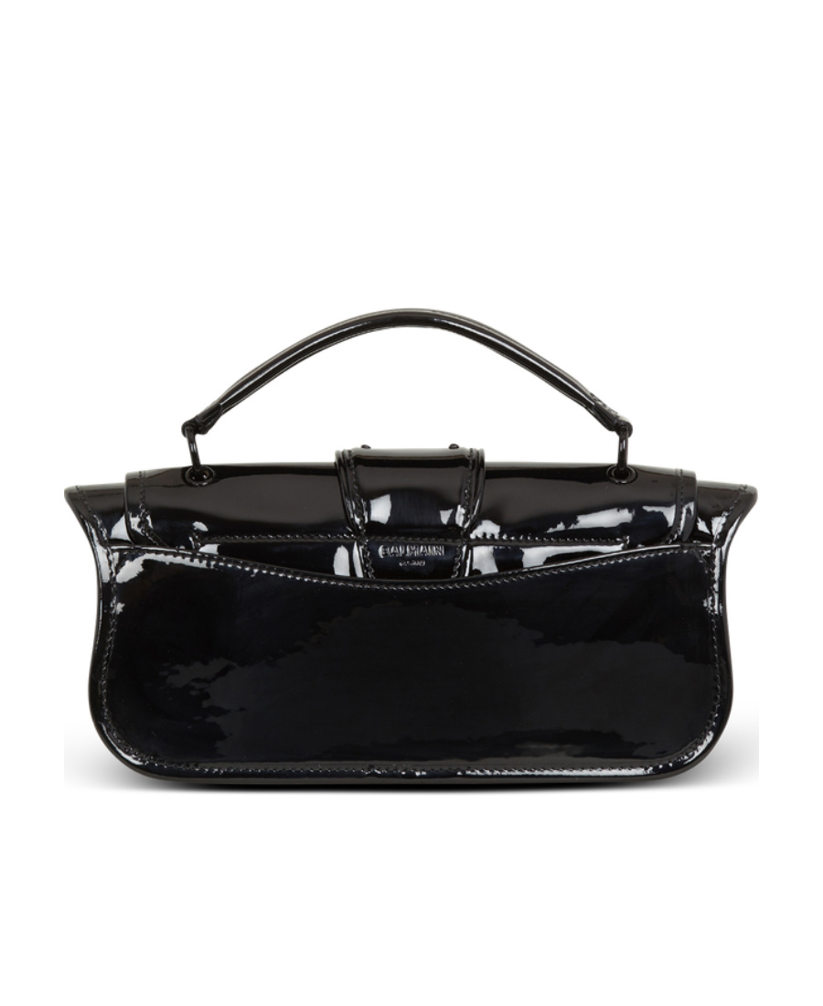 Balmain Detachable Strap Leather Clutch Bag In Black