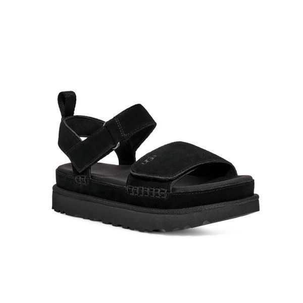Ugg Logo Flat Sandals In Black