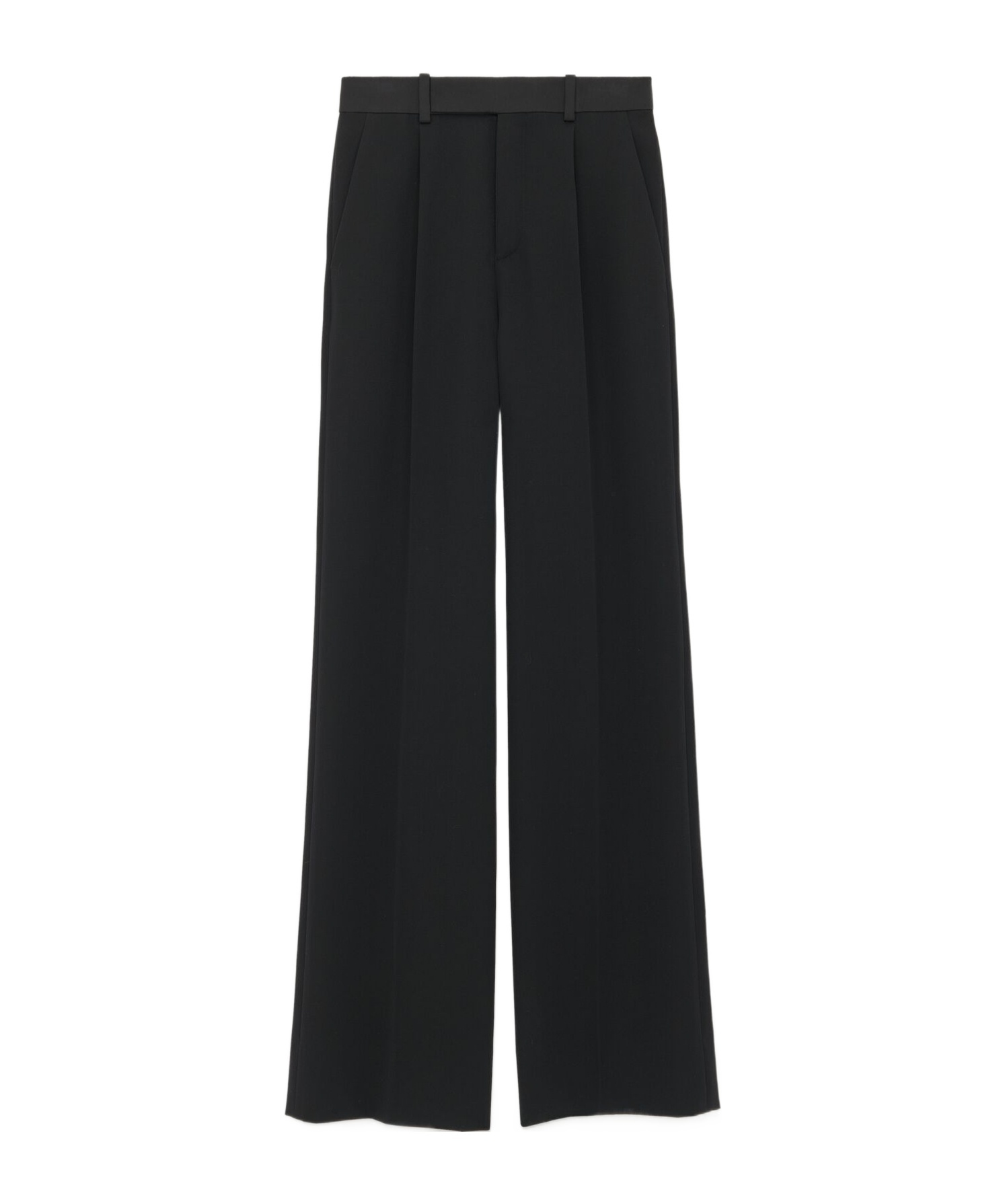 Saint Laurent High Waist Straight Leg Pants In Black