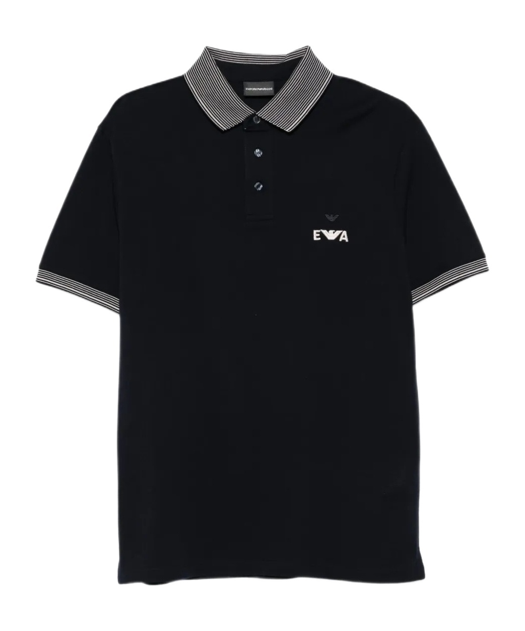 Emporio Armani Piqué Polo Shirt With Super-embossed Ea Embroidery In Black