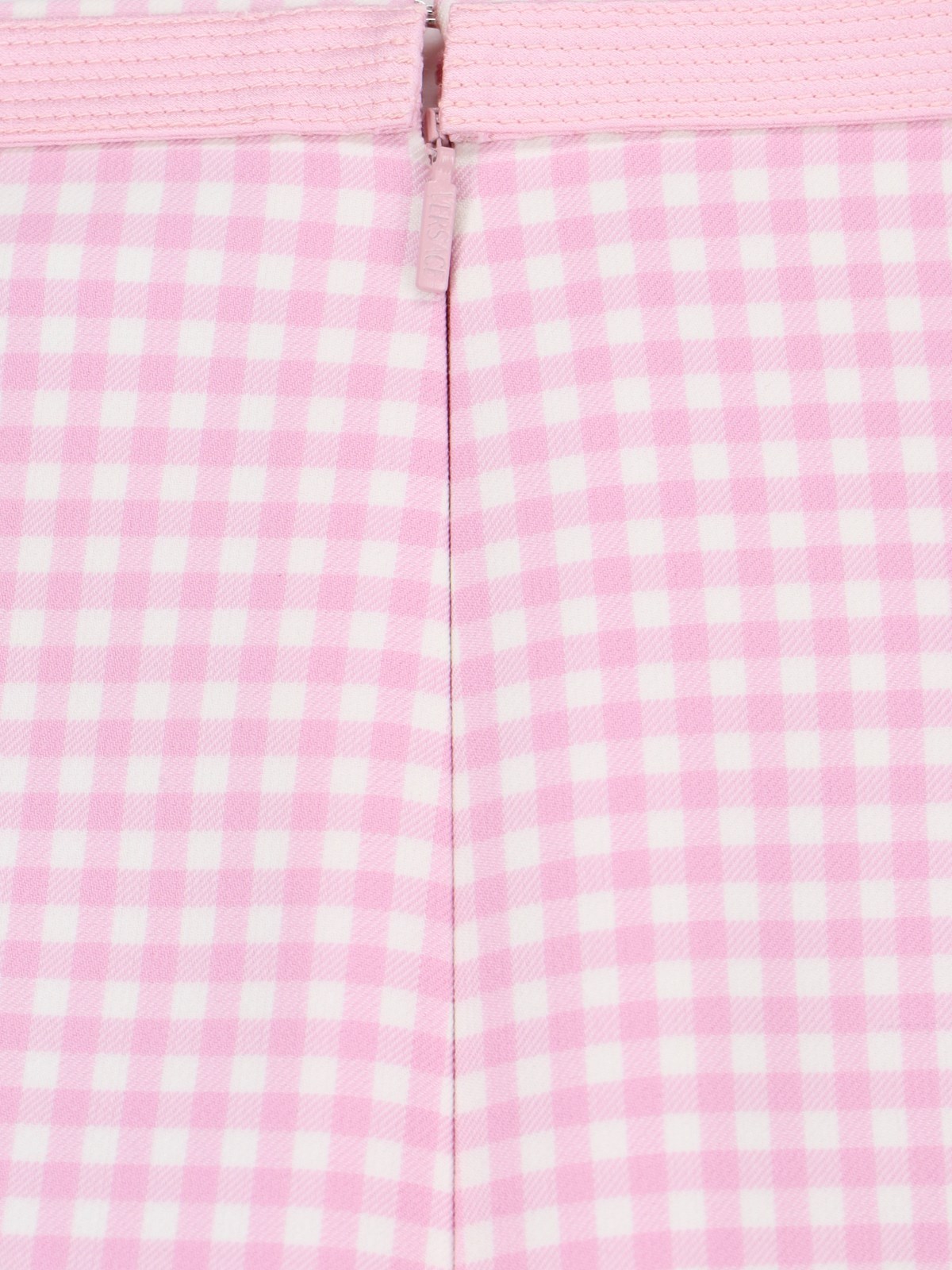Versace Medusa Biggie Gingham-check Miniskirt In Pink