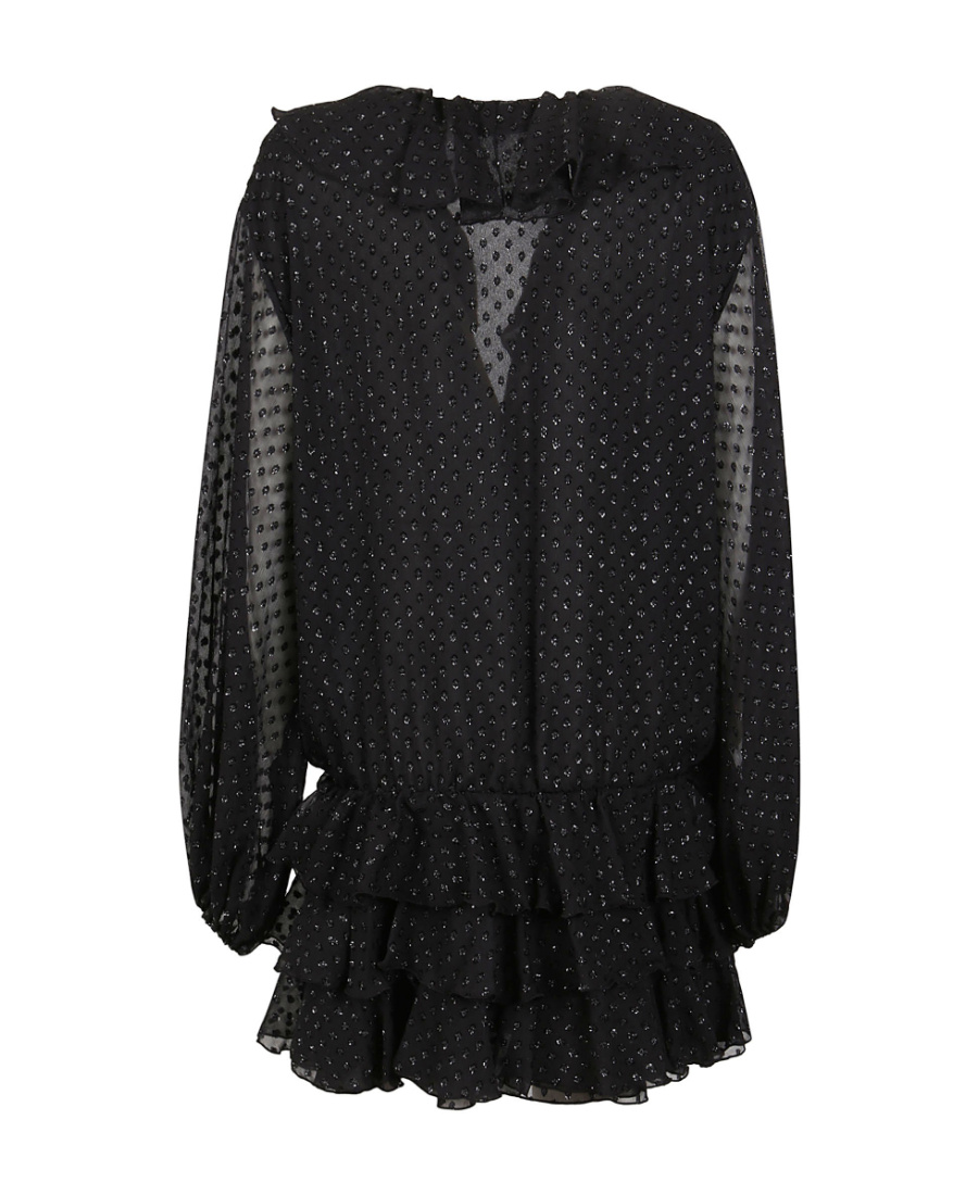 Blumarine Fil Coupé Ruffled Minidress In Black
