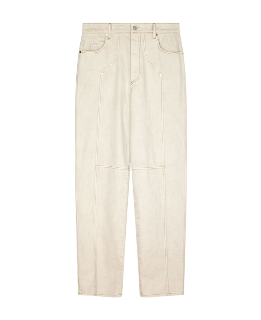 Isabel Marant Jorje-gb Straight Leg Corduroy Pants In White