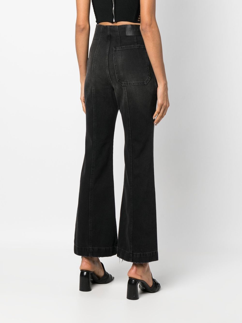 Ambush High-waisted Flared Jeans In Black